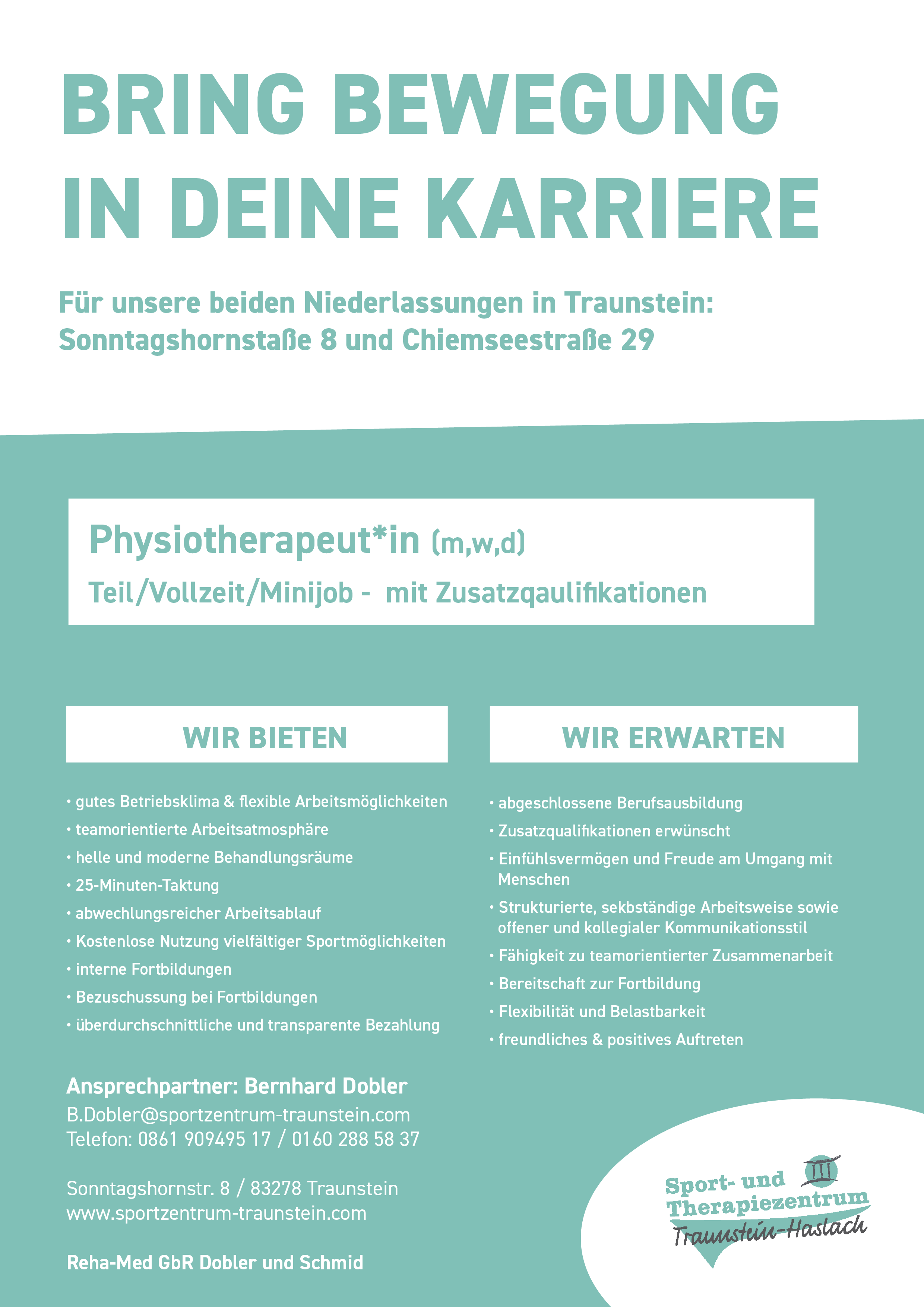 Stellenanzeige Physiotherapeut